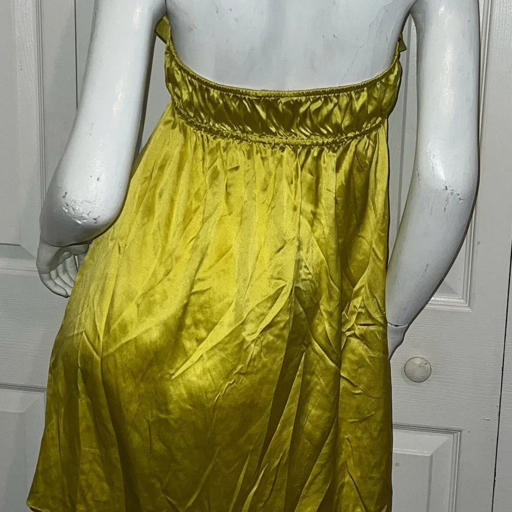 Marciano Light Yellow Silk Blend Slip Mini Dress - Picture 4 of 5